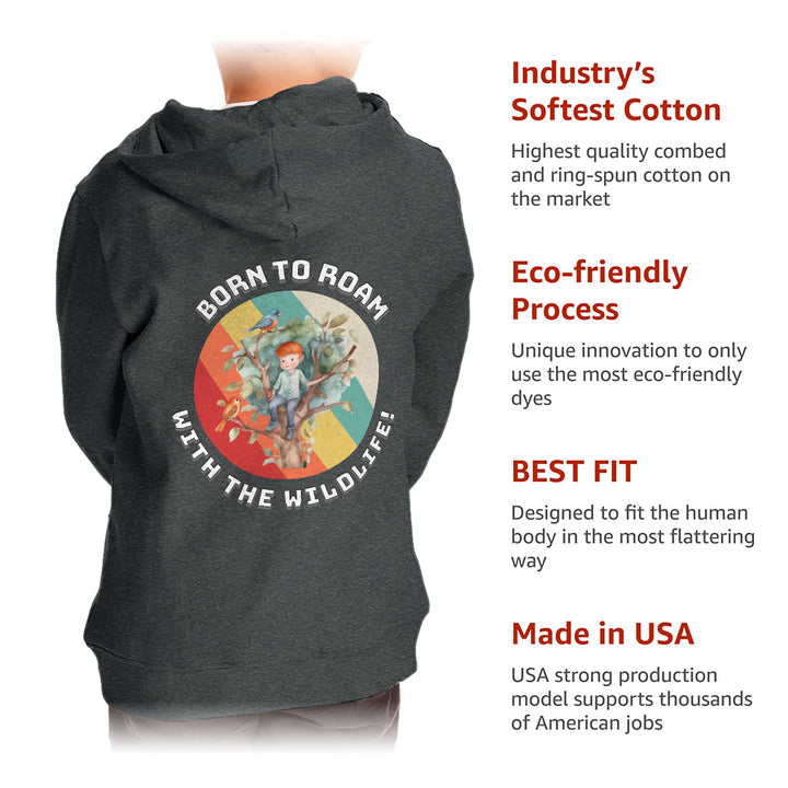 Born to Roam Toddler Full-Zip Hoodie - Birds Toddler Hoodie - Colorful Kids' Hoodie