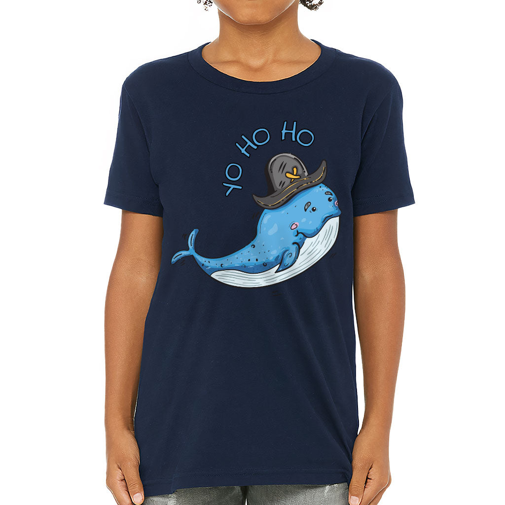 Whale Print Kids' T-Shirt - Yo Ho Ho T-Shirt - Graphic Tee Shirt for Kids