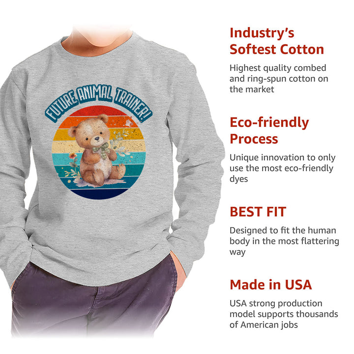 Future Animal Trainer Toddler Long Sleeve T-Shirt - Teddy Bear Kids' T-Shirt - Printed Long Sleeve Tee