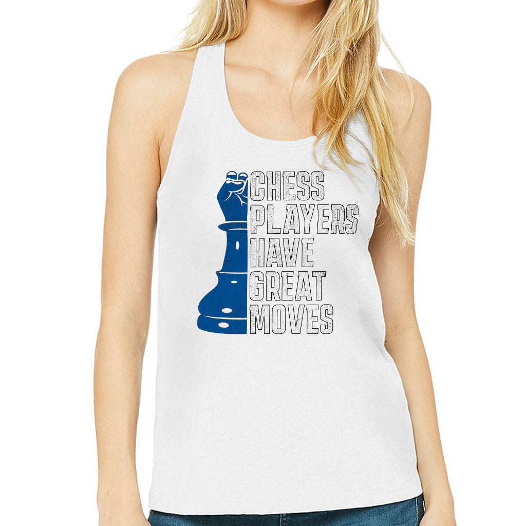 Chess Players Women's Racerback Tank - Cool Design Tank Top - Word Design Workout Tank