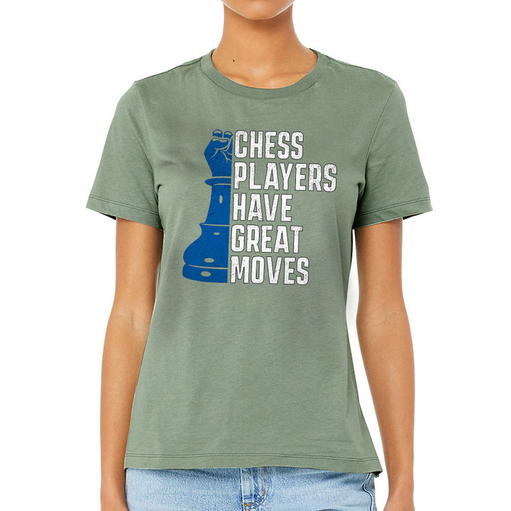Chess Players Women's T-Shirt - Cool Design T-Shirt - Word Design Relaxed Tee