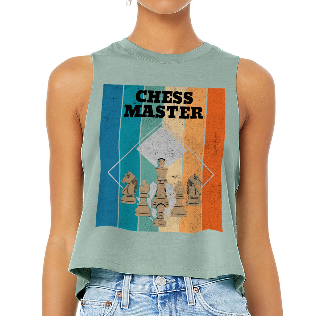 Chess Master Racerback Cropped Tank - Board Game Women's Tank - Art Tank Top