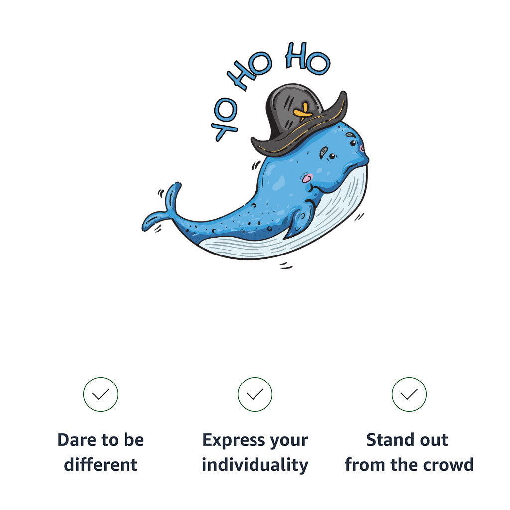 Whale Print Kids' Baseball T-Shirt - Yo Ho Ho 3/4 Sleeve T-Shirt - Graphic Baseball Tee