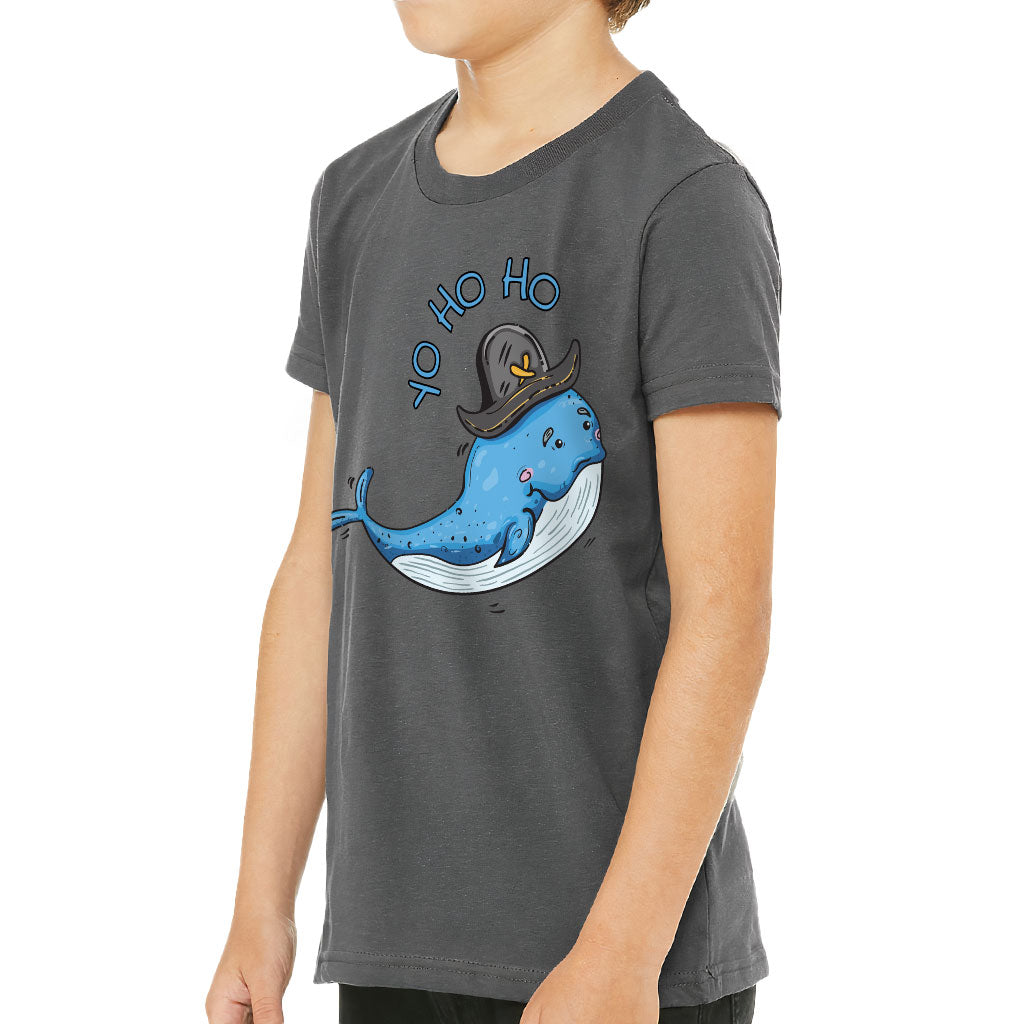 Whale Print Kids' T-Shirt - Yo Ho Ho T-Shirt - Graphic Tee Shirt for Kids