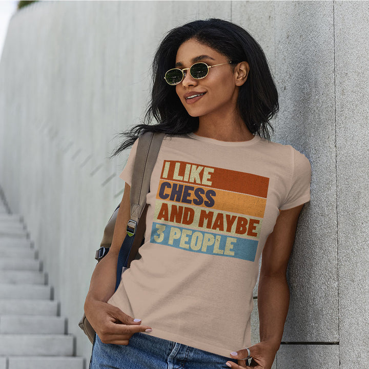 I Like Chess Slim Fit T-Shirt - Colorful Women's T-Shirt - Art Slim Fit Tee