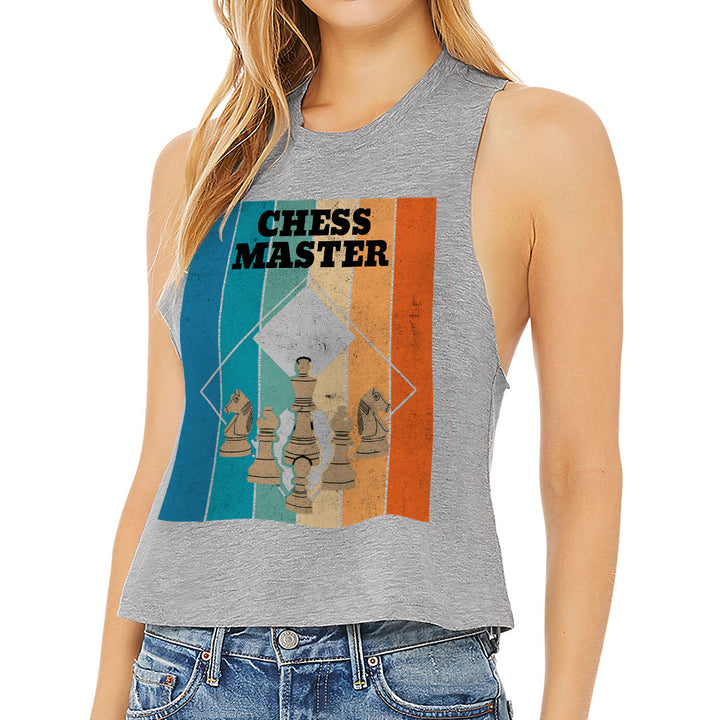 Chess Master Racerback Cropped Tank - Board Game Women's Tank - Art Tank Top