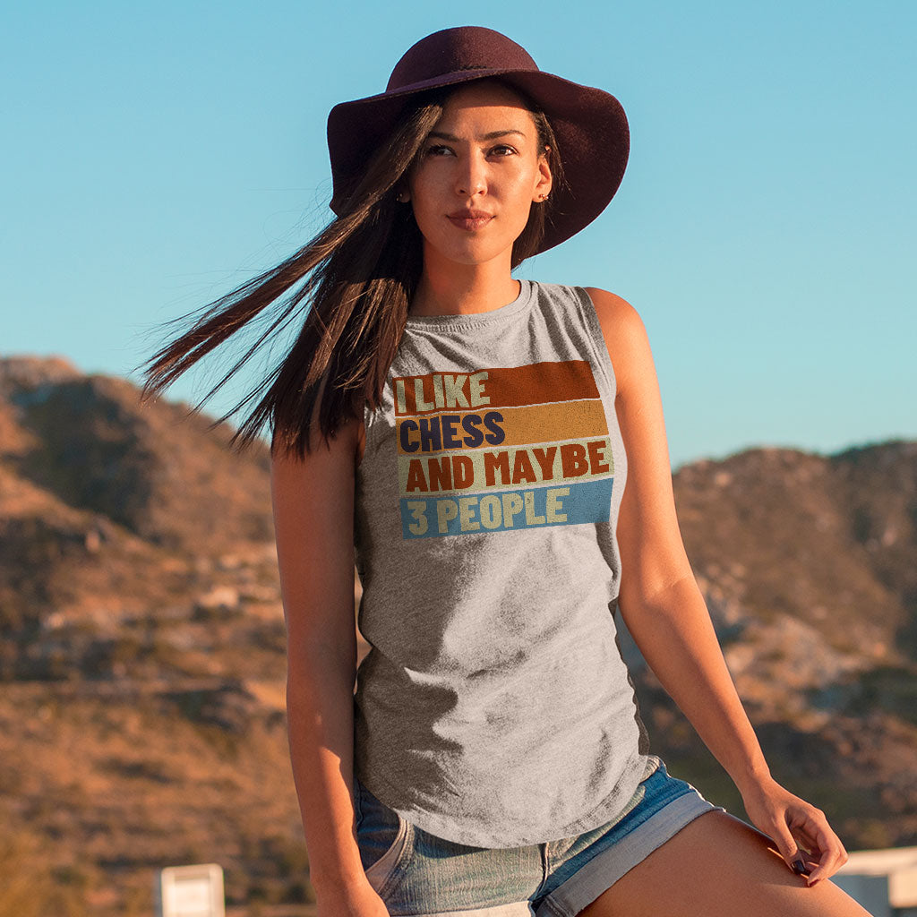 I Like Chess Women's Muscle Tank - Colorful Tank Top - Art Workout Tank