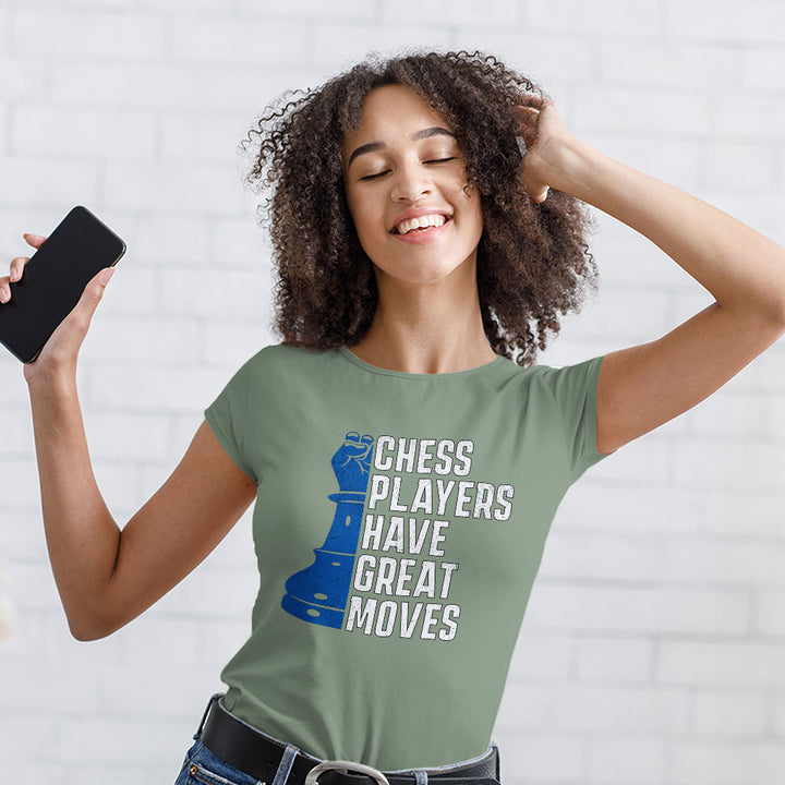 Chess Players Women's T-Shirt - Cool Design T-Shirt - Word Design Relaxed Tee