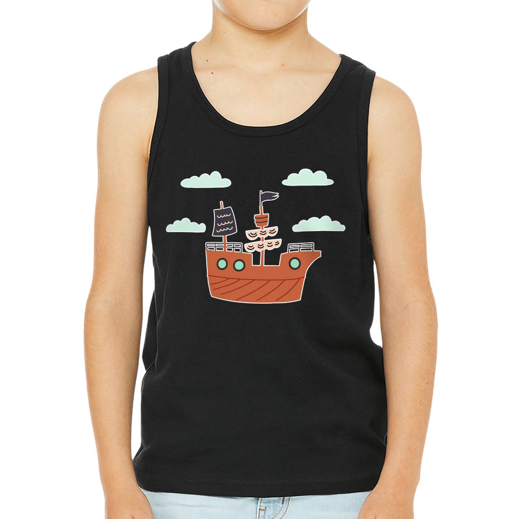 Pirate Ship Kids' Jersey Tank - Themed Sleeveless T-Shirt - Bright Art Kids' Tank Top
