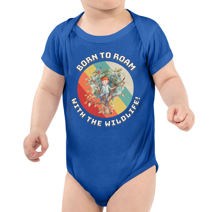 Born to Roam Baby Jersey Onesie - Birds Baby Bodysuit - Colorful Baby One-Piece