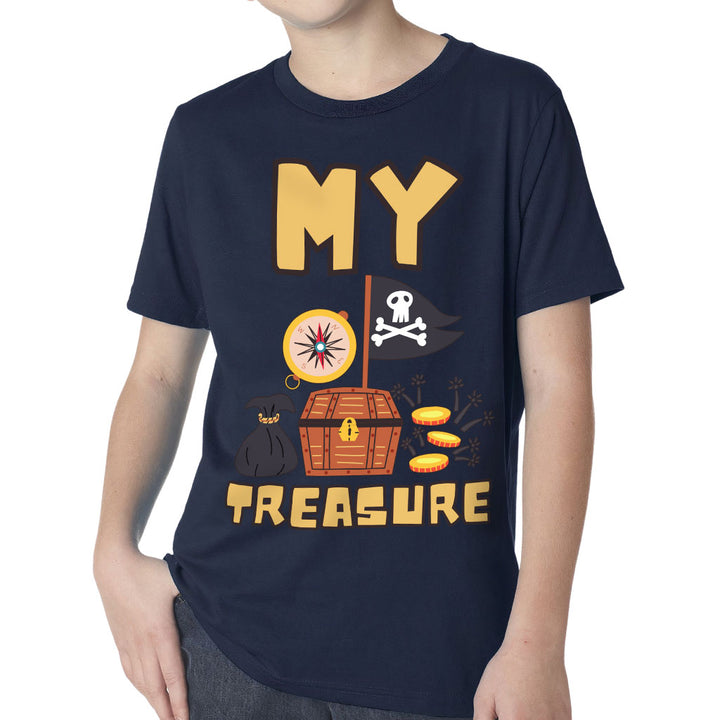 My Treasure Kids' Classic Fit T-Shirt - Pirate Design T-Shirt - Colorful Classic Fit Tee