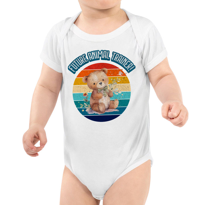 Future Animal Trainer Baby Jersey Onesie - Teddy Bear Baby Bodysuit - Printed Baby One-Piece