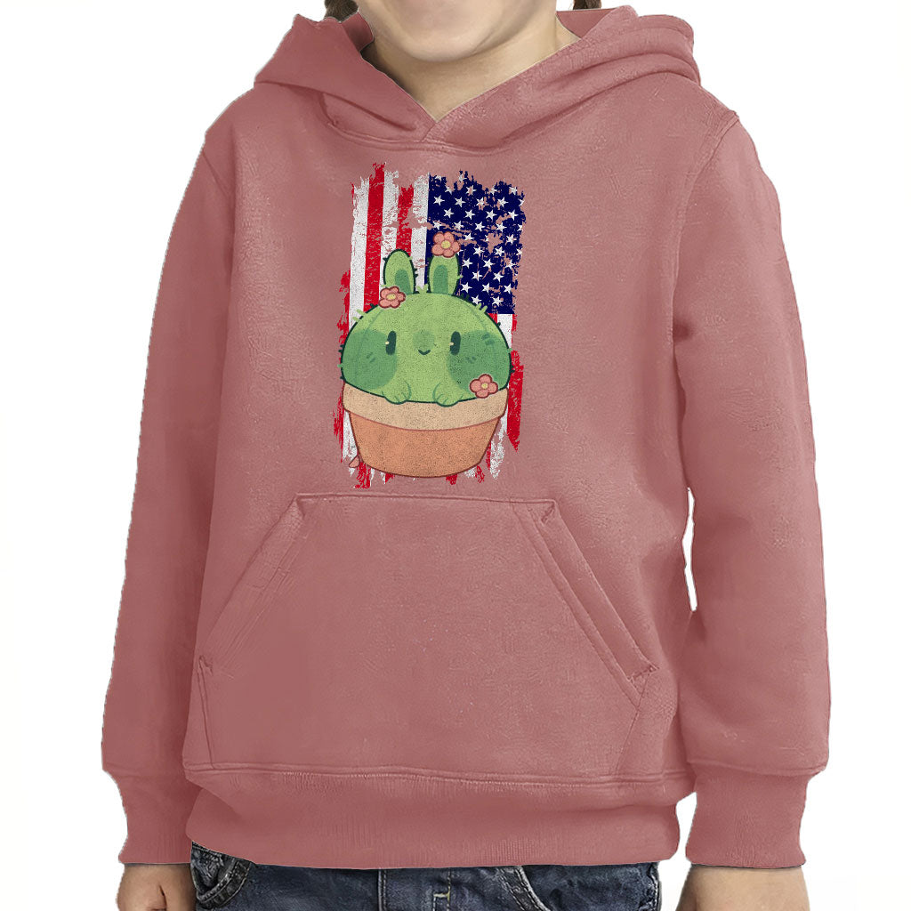 Little Cactus Toddler Pullover Hoodie - Flag Sponge Fleece Hoodie - Themed Hoodie for Kids
