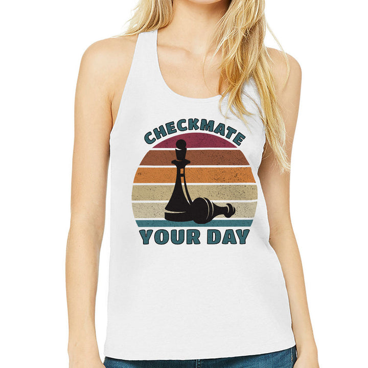 Checkmate Your Day Women's Racerback Tank - Colorful Tank Top - Printed Workout Tank