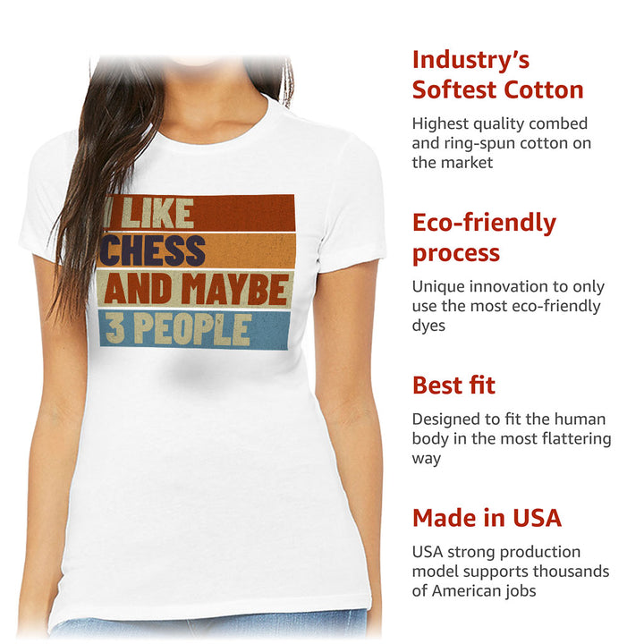 I Like Chess Slim Fit T-Shirt - Colorful Women's T-Shirt - Art Slim Fit Tee