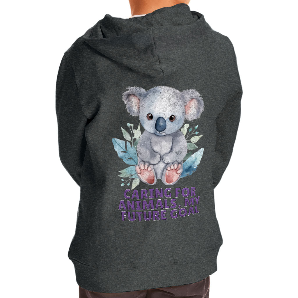 Caring for Animals Toddler Full-Zip Hoodie - Coala Toddler Hoodie - Cute Kids' Hoodie