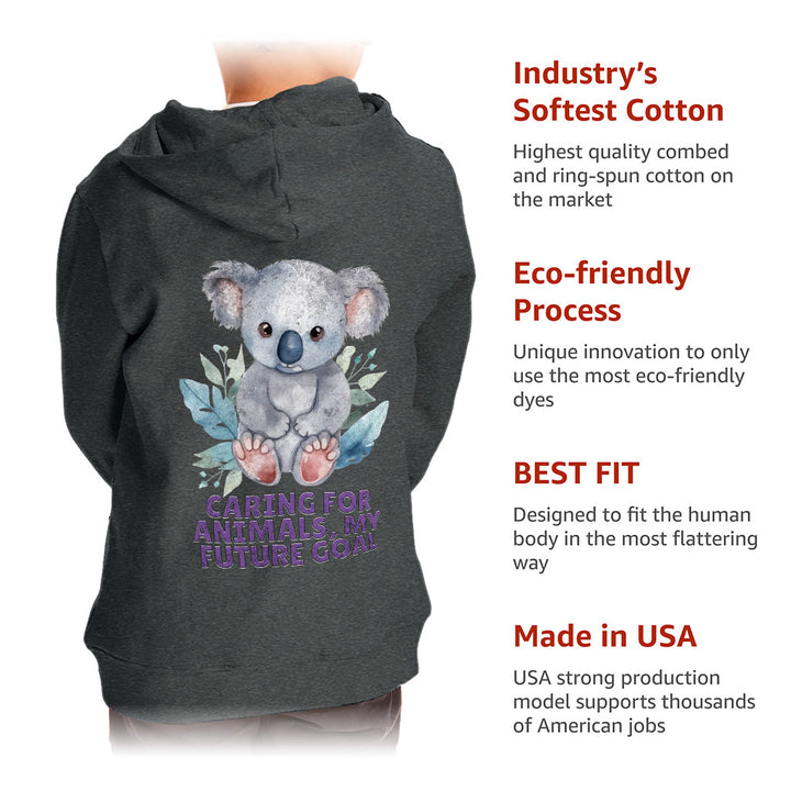 Caring for Animals Toddler Full-Zip Hoodie - Coala Toddler Hoodie - Cute Kids' Hoodie