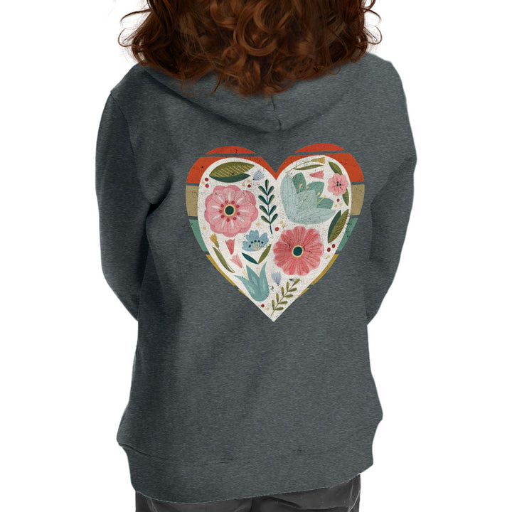 Flower Heart Toddler Full-Zip Hoodie - Colorful Toddler Hoodie - Printed Kids' Hoodie