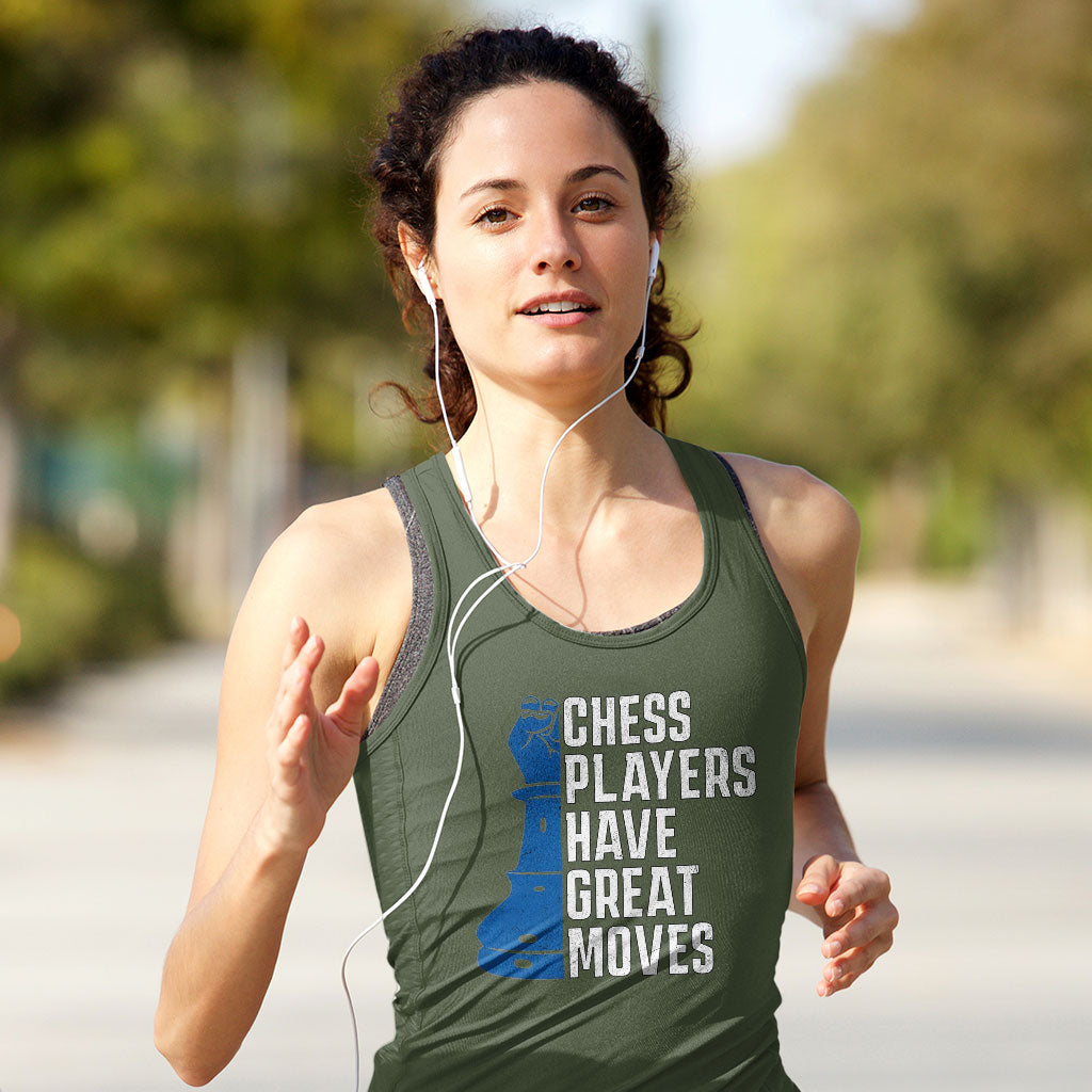Chess Players Women's Racerback Tank - Cool Design Tank Top - Word Design Workout Tank