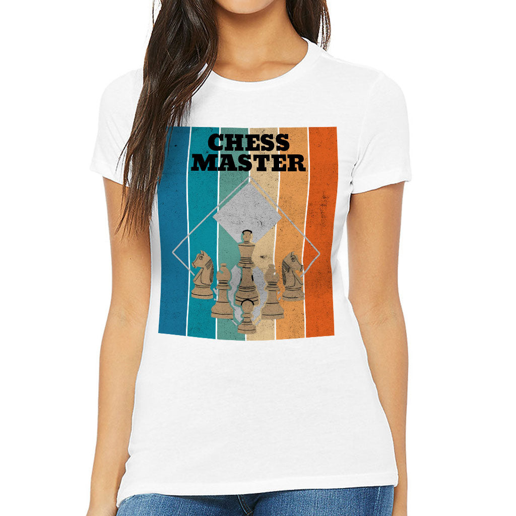 Chess Master Slim Fit T-Shirt - Board Game Women's T-Shirt - Art Slim Fit Tee