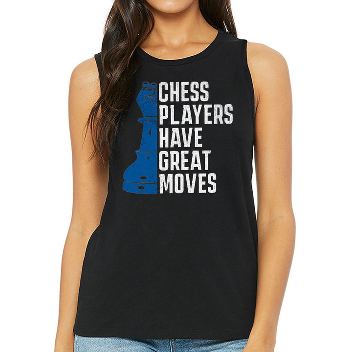 Chess Players Women's Muscle Tank - Cool Design Tank Top - Word Design Workout Tank