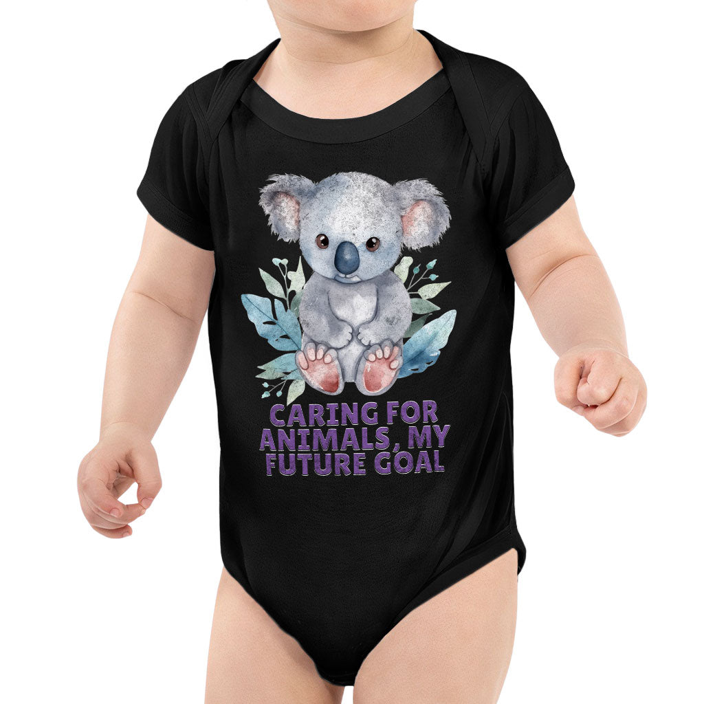 Caring for Animals Baby Jersey Onesie - Coala Baby Bodysuit - Cute Baby One-Piece