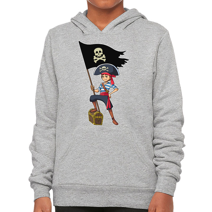Cool Pirate Kids' Sponge Fleece Hoodie - Sea Themed Kids' Hoodie - Cartoon Hoodie for Kids