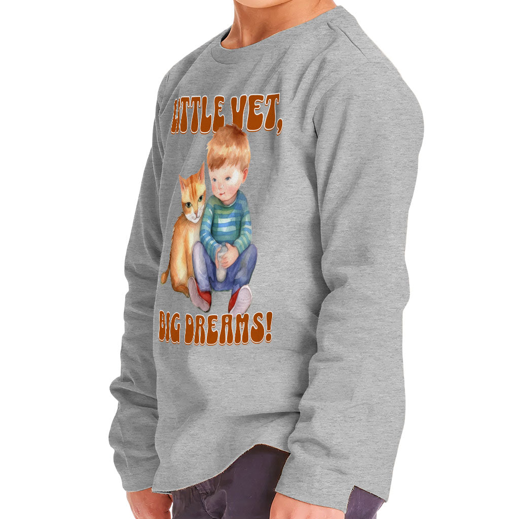 Little Vet Big Dream Toddler Long Sleeve T-Shirt - Cat Kids' T-Shirt - Animal Lover Long Sleeve Tee