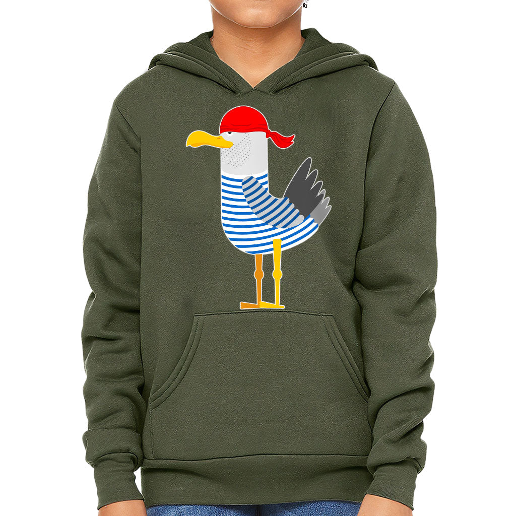 Bird Pirate Kids' Sponge Fleece Hoodie - Cool Kids' Hoodie - Printed Hoodie for Kids