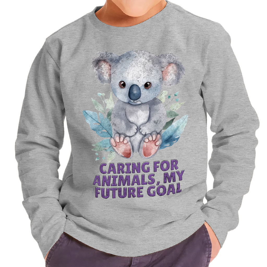 Caring for Animals Toddler Long Sleeve T-Shirt - Coala Kids' T-Shirt - Cute Long Sleeve Tee