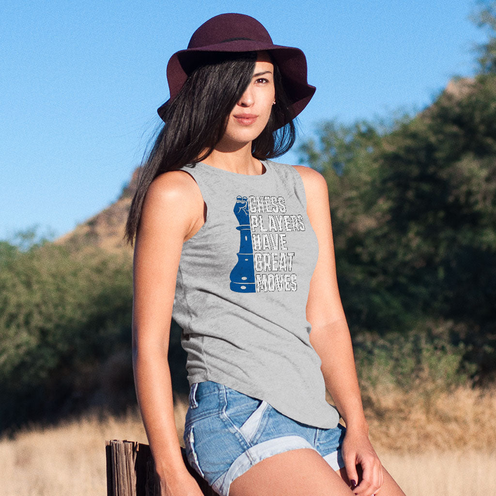 Chess Players Women's Muscle Tank - Cool Design Tank Top - Word Design Workout Tank