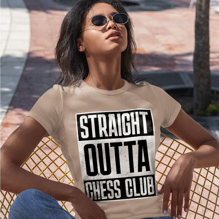 Word Art Slim Fit T-Shirt - Chess Club Women's T-Shirt - Unique Slim Fit Tee