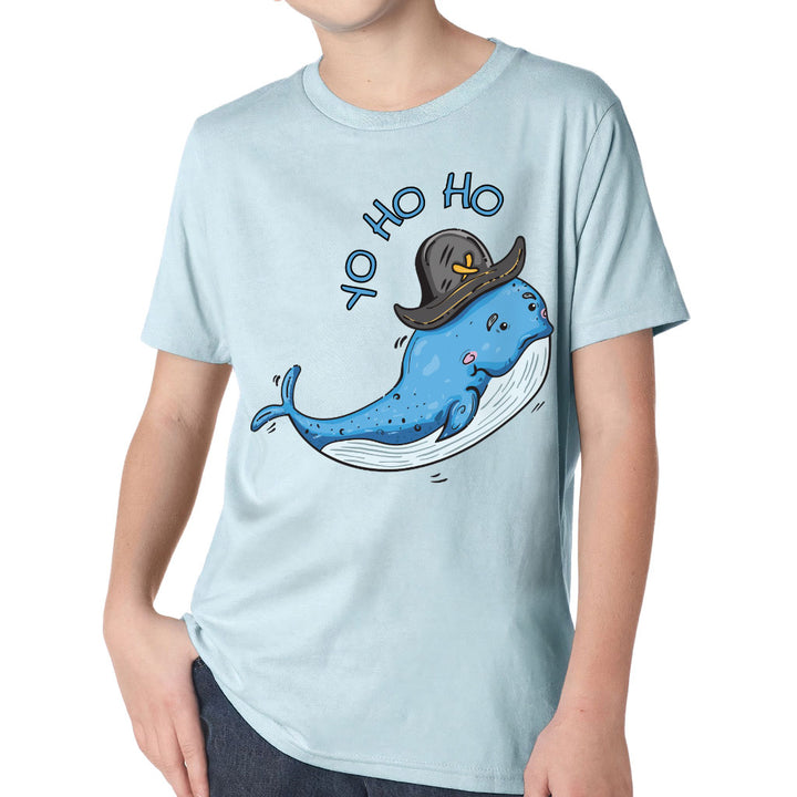 Whale Print Kids' Classic Fit T-Shirt - Yo Ho Ho T-Shirt - Graphic Classic Fit Tee