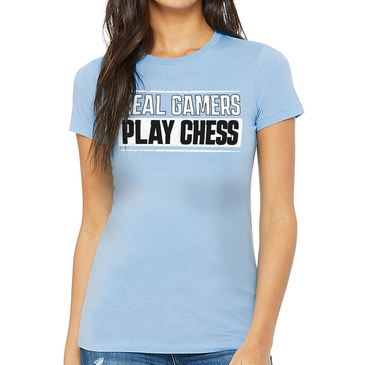 Real Gamers Slim Fit T-Shirt - Word Graphic Women's T-Shirt - Graphic Slim Fit Tee