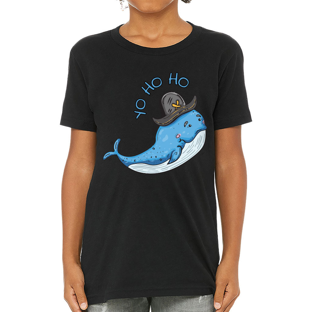 Whale Print Kids' T-Shirt - Yo Ho Ho T-Shirt - Graphic Tee Shirt for Kids