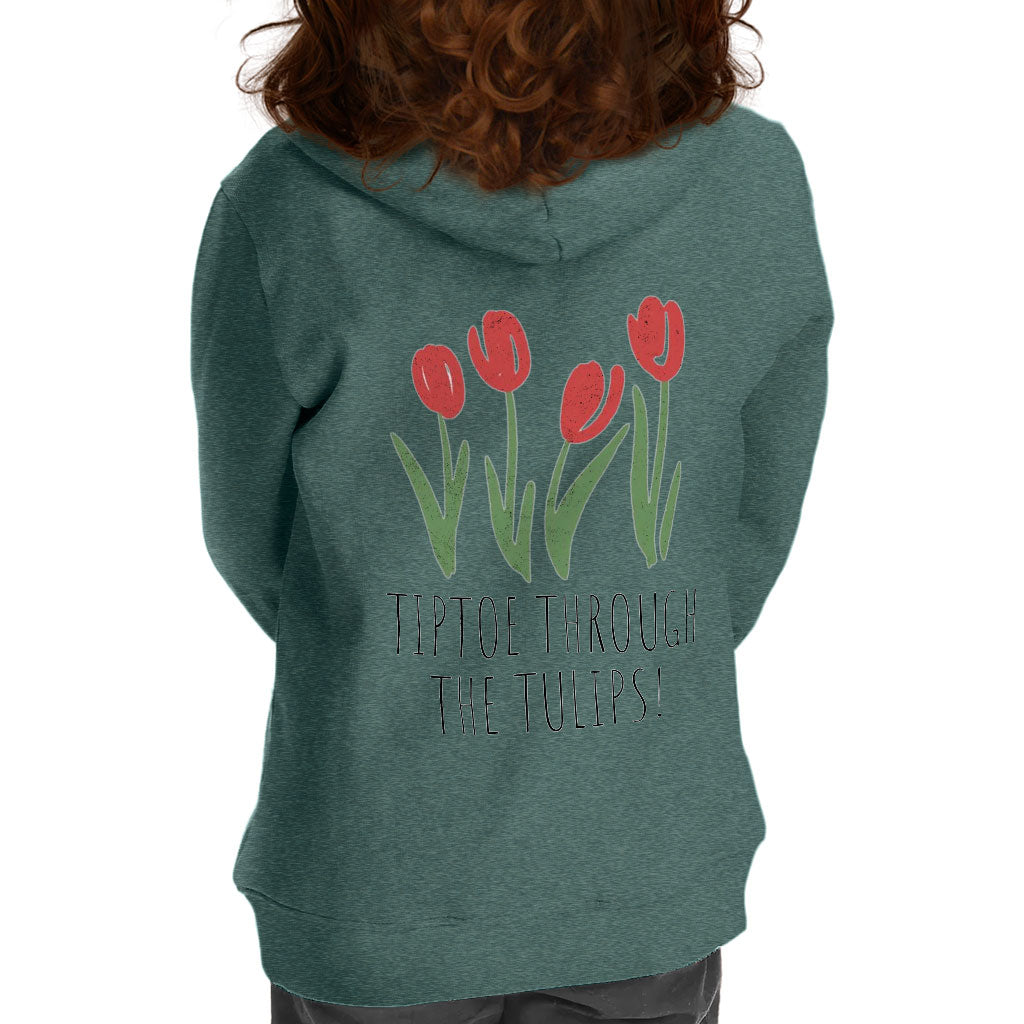 Tiptoe Through the Tulips Toddler Full-Zip Hoodie - Graphic Toddler Hoodie - Colorful Kids' Hoodie
