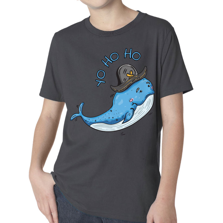 Whale Print Kids' Classic Fit T-Shirt - Yo Ho Ho T-Shirt - Graphic Classic Fit Tee