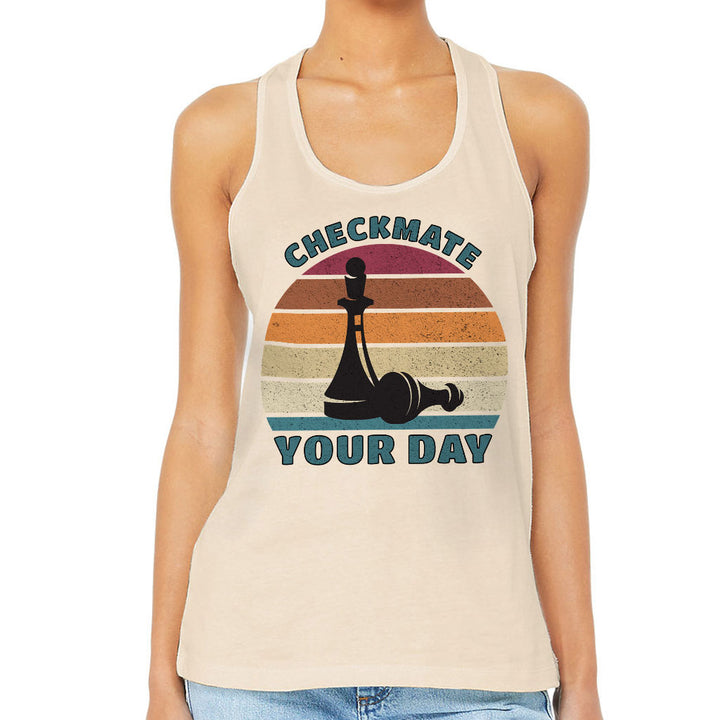 Checkmate Your Day Women's Racerback Tank - Colorful Tank Top - Printed Workout Tank