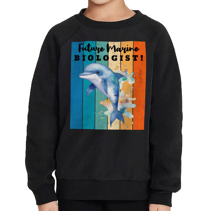 Future Marine Biologist Toddler Raglan Sweatshirt - Dolphin Sponge Fleece Sweatshirt - Printed Kids' Sweatshirt
