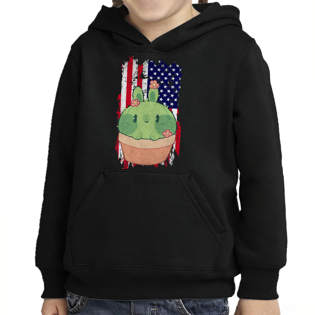 Little Cactus Toddler Pullover Hoodie - Flag Sponge Fleece Hoodie - Themed Hoodie for Kids
