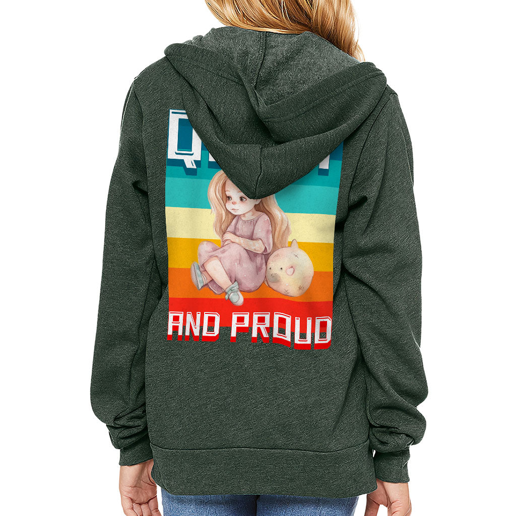 Quiet and Proud Kids' Full-Zip Hoodie - Cute Girl Hooded Sweatshirt - Printed Kids' Hoodie