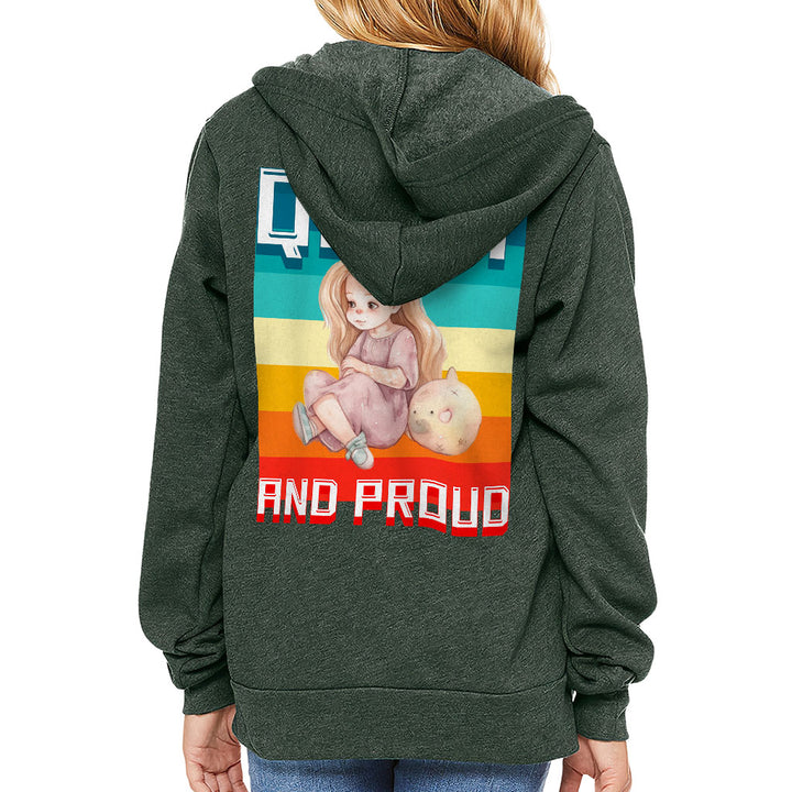 Quiet and Proud Kids' Full-Zip Hoodie - Cute Girl Hooded Sweatshirt - Printed Kids' Hoodie