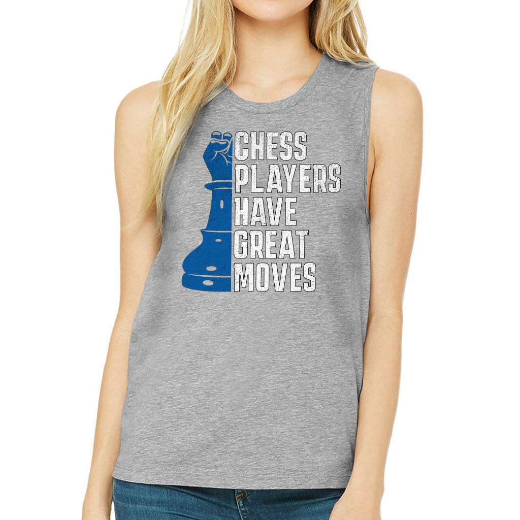 Chess Players Women's Muscle Tank - Cool Design Tank Top - Word Design Workout Tank