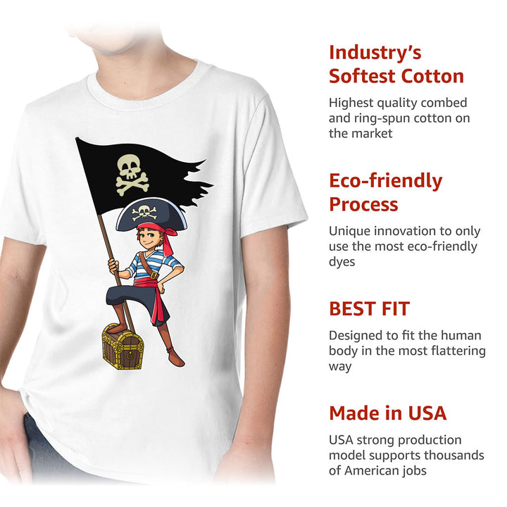 Cool Pirate Kids' Classic Fit T-Shirt - Sea Themed T-Shirt - Cartoon Classic Fit Tee