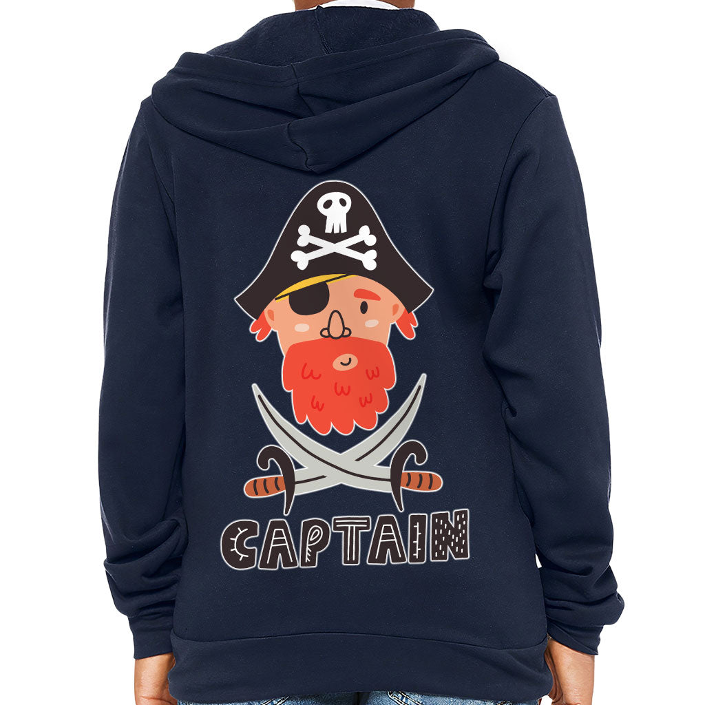 Captain Kids' Full-Zip Hoodie - Pirate Themed Hooded Sweatshirt - Cool Kids' Hoodie