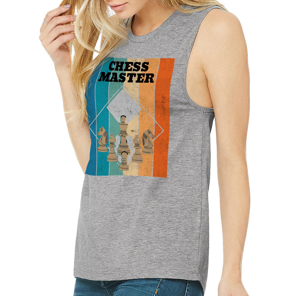 Chess Master Women's Muscle Tank - Board Game Tank Top - Art Workout Tank