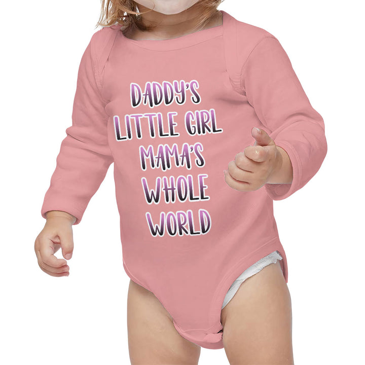 Daddy's Little Girl Baby Long Sleeve Onesie - Cute Baby Long Sleeve Bodysuit - Printed Baby One-Piece