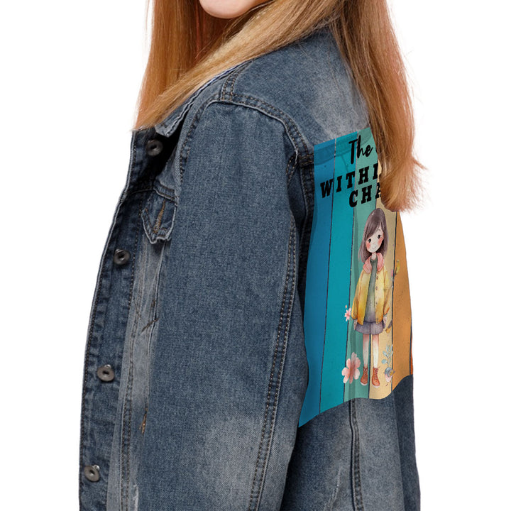 The Calm Within the Chaos Kids' Denim Jacket - Flower Girl Jean Jacket - Art Denim Jacket for Kids
