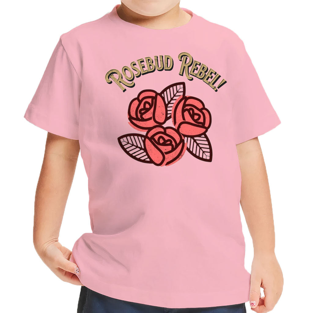 Rosebud Rebel Toddler T-Shirt - Cute Kids' T-Shirt - Flower Themed Tee Shirt for Toddler
