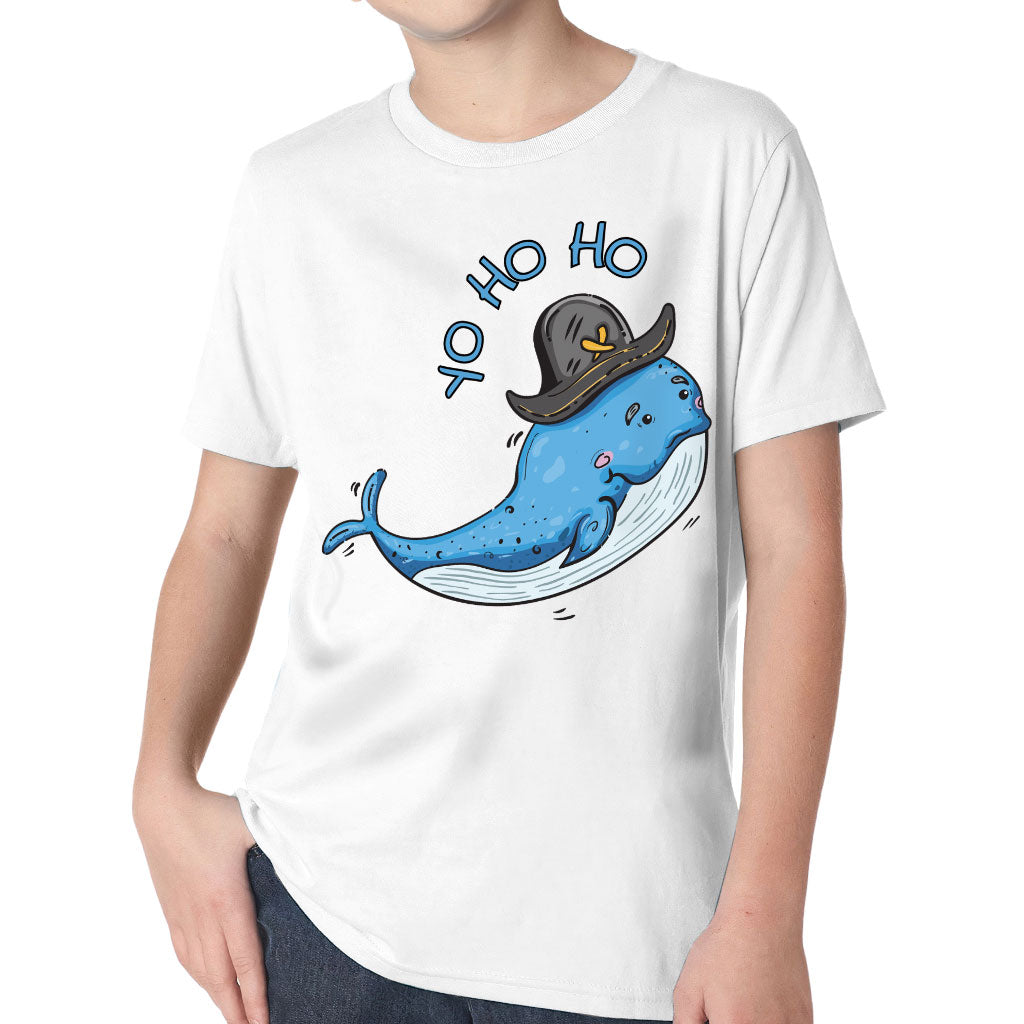 Whale Print Kids' Classic Fit T-Shirt - Yo Ho Ho T-Shirt - Graphic Classic Fit Tee